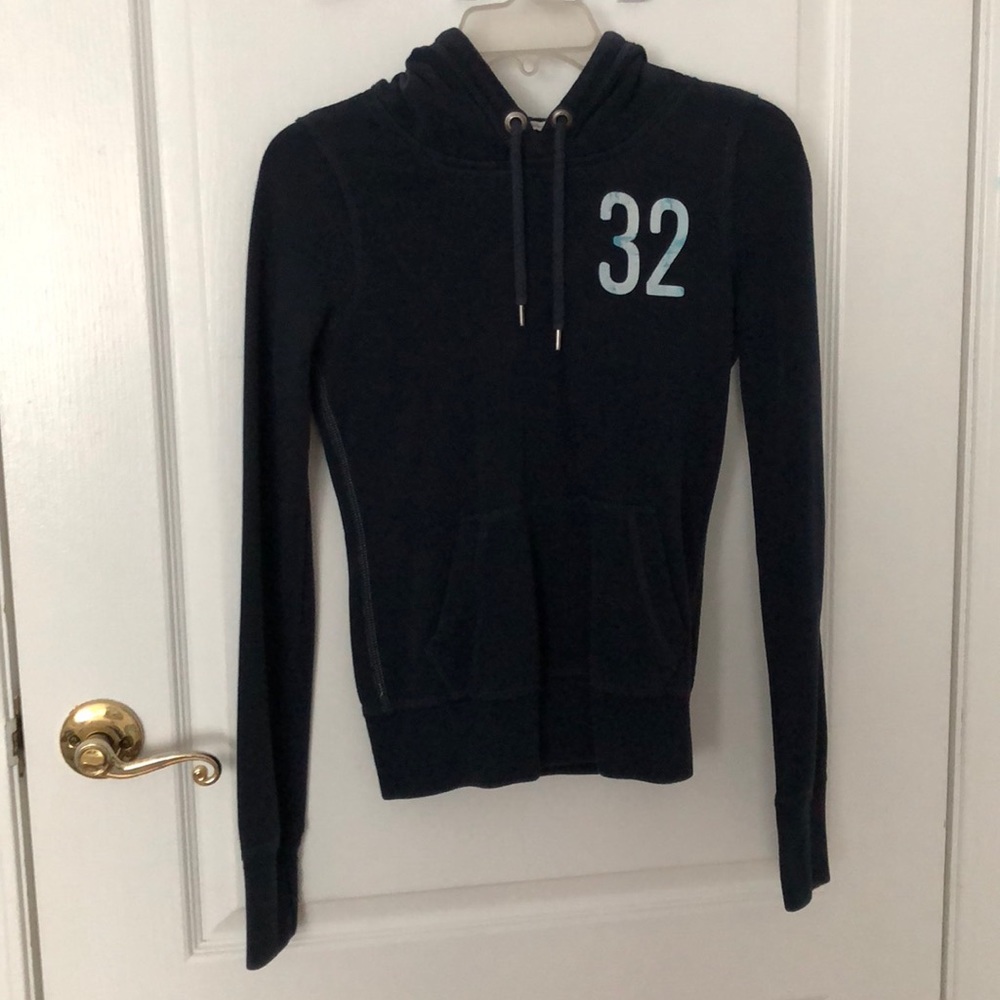 Gilly Hicks navy fleece hoodie XS - Picture 2 of 3